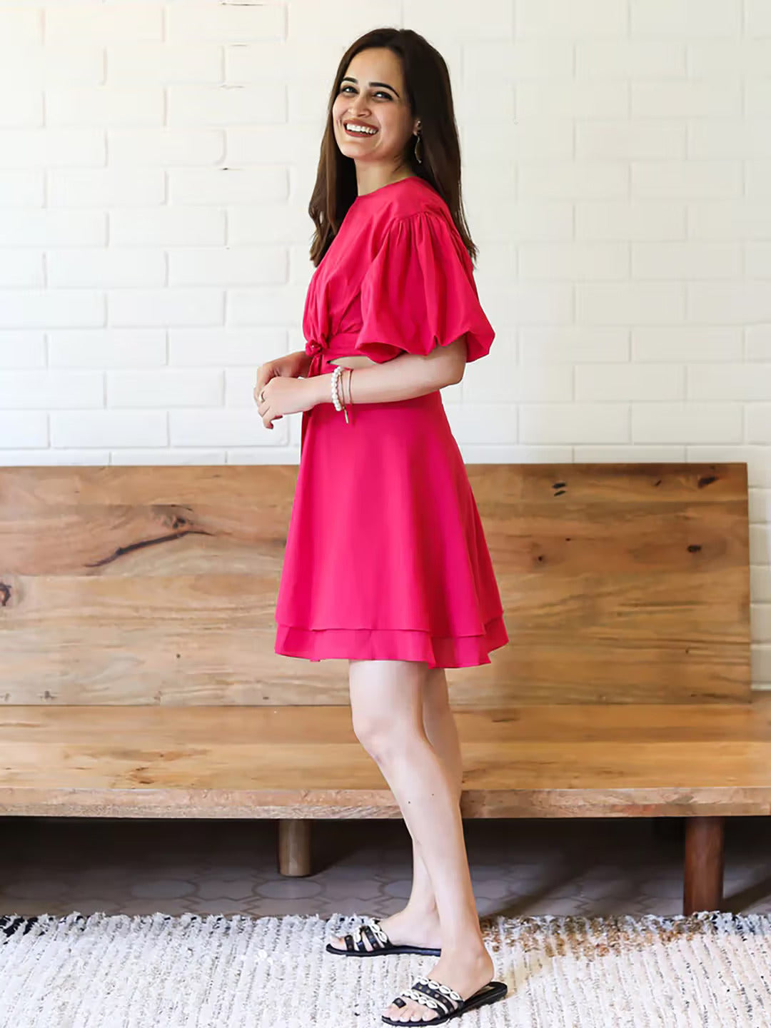 Pink Flambé Statement Dress
