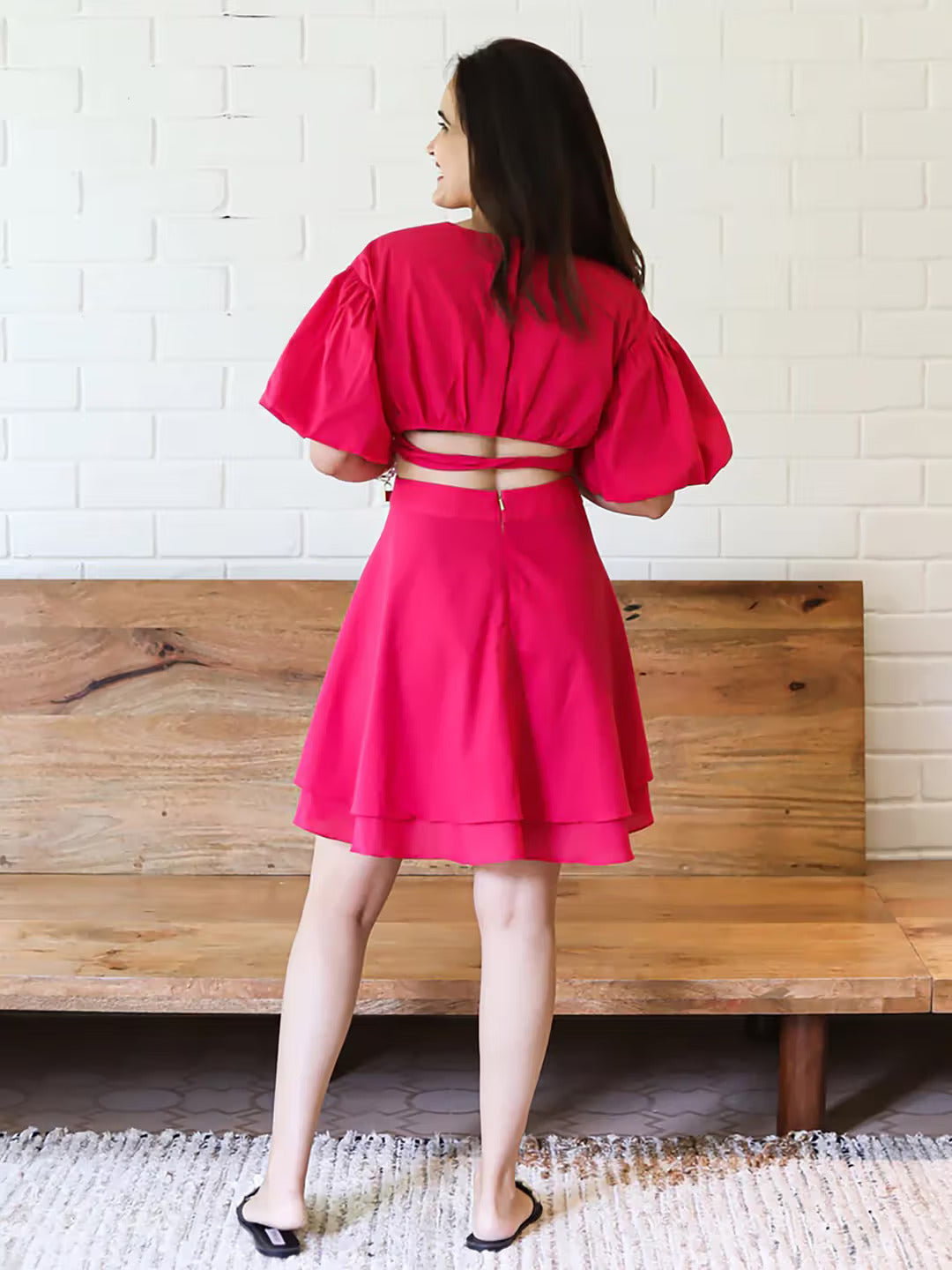 Pink Flambé Statement Dress