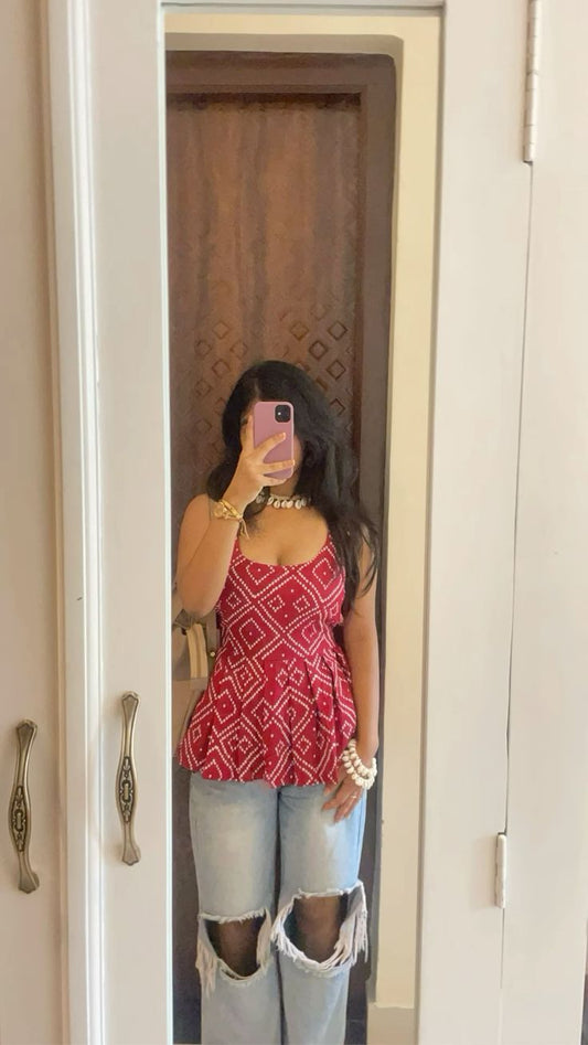 Women's Ethnic Hand Block Printed Short Kurti Tunic