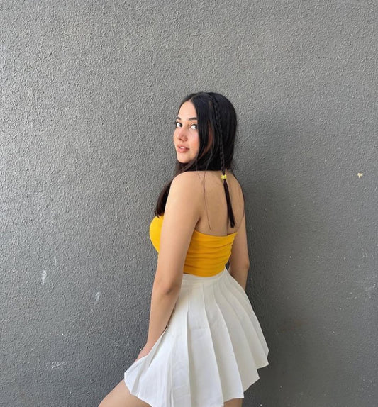 White Box Pleated Skirt