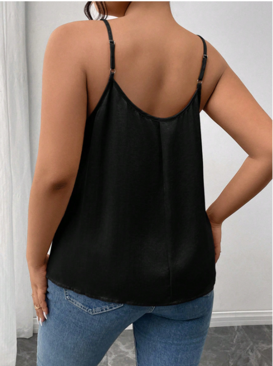 Solid Color Spaghetti Strap Casual A-Line Camisole