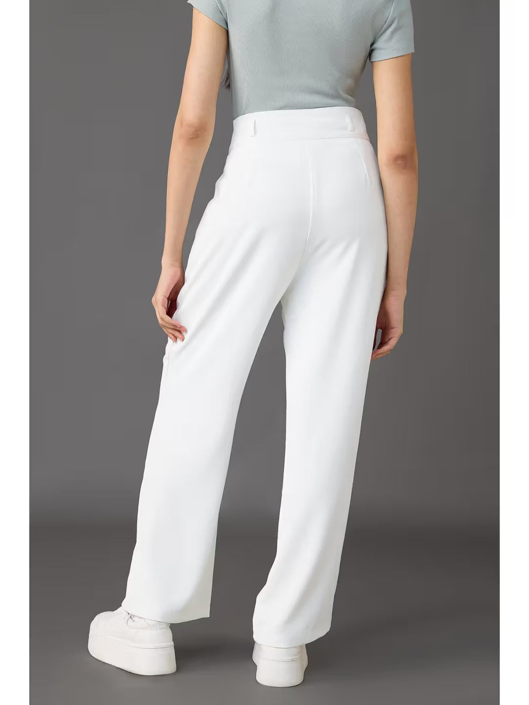 White Korean Pleated Pants