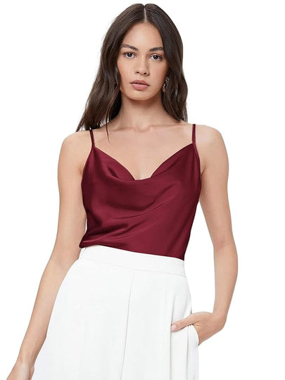 Gizem women cowlneck satin top