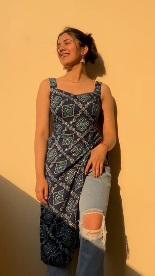 Women's Ethnic Hand Block Printed Short Kurti Tunic