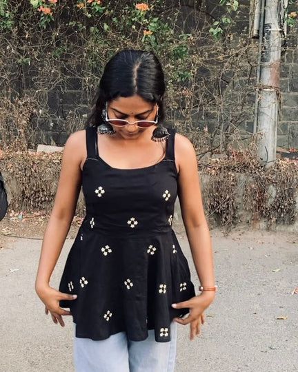 Women's Ethnic Hand Block Printed Short Kurti Tunic