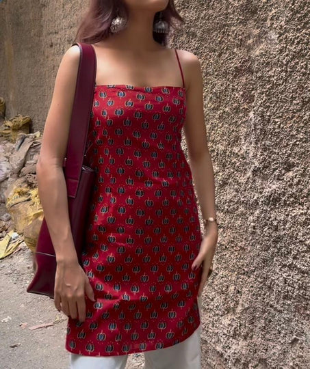 Women's Ethnic Hand Block Printed Short Kurti Tunic