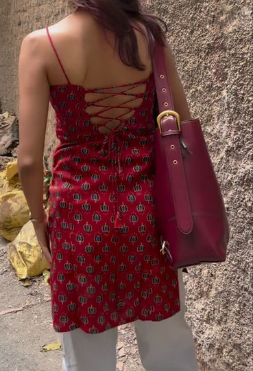 Women's Ethnic Hand Block Printed Short Kurti Tunic